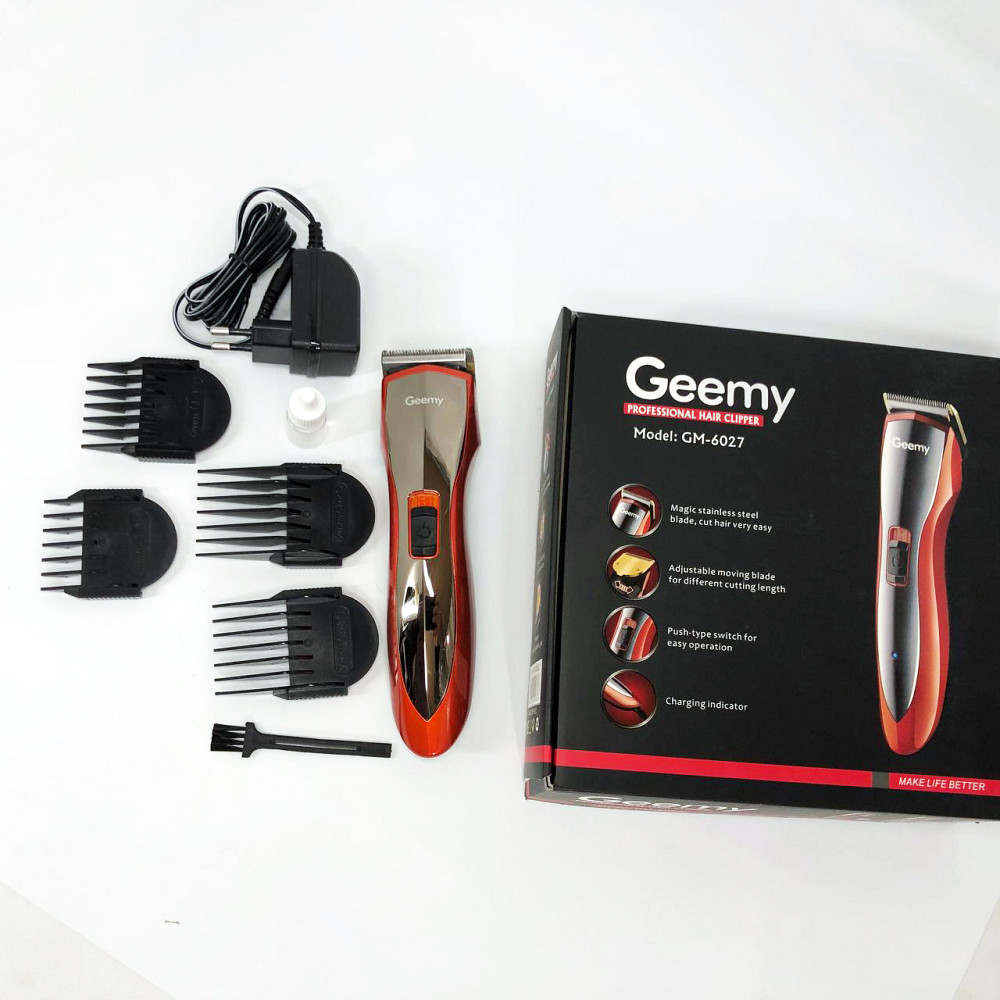 Професійний тример з набором насадок Pro Gemei GM-6027, Набір для стрижки волосся на акумуляторі NY-51 Львів - фото 12