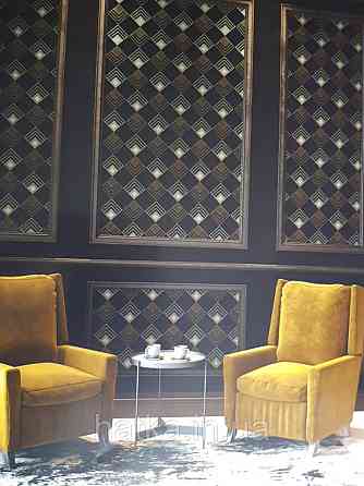 Шпалери вінілові на флізелін AS creation New-life геометрія квадрат коричневі, бежеві на чорному під Київ