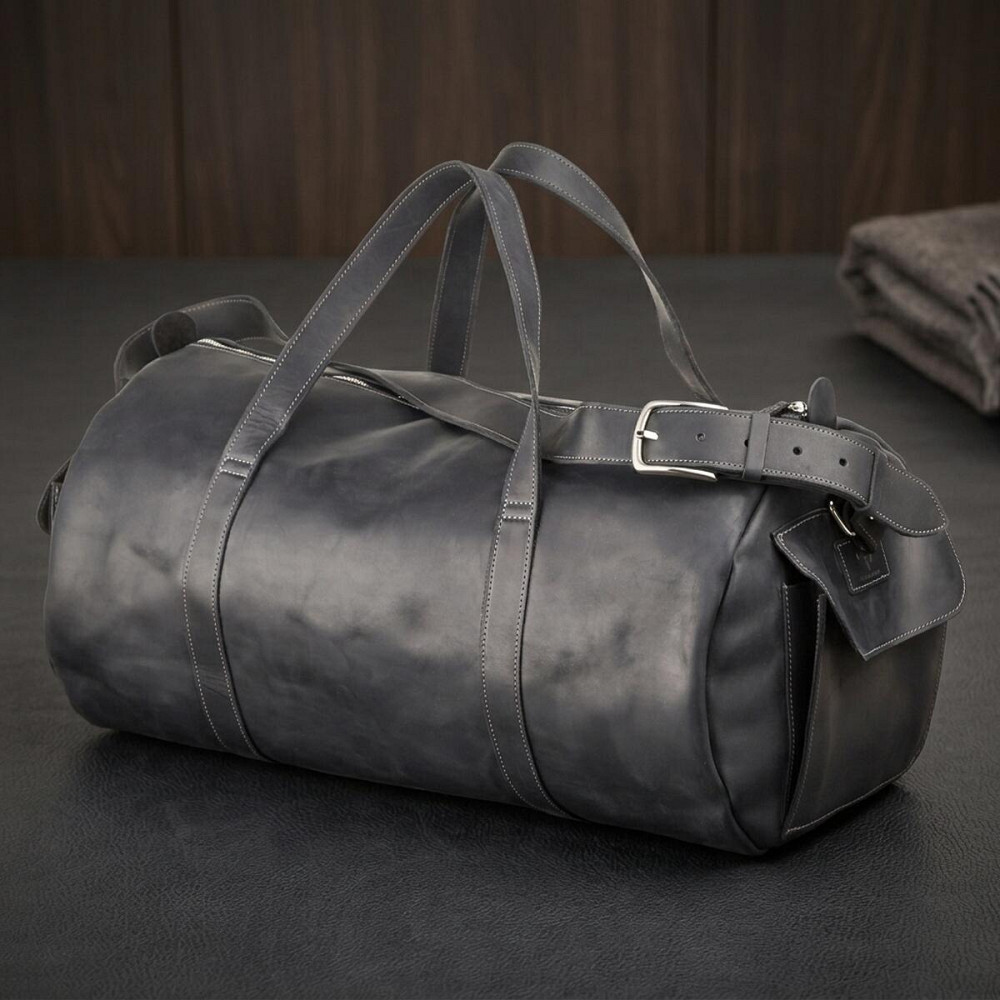 Сумка дорожная Grande Pelle 11046 из винтажной кожи Черная Киев - изображение 11