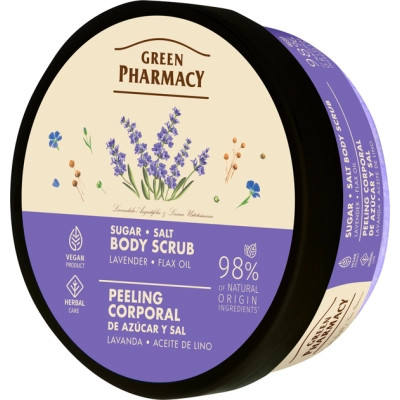 Скраб для тела Green Pharmacy Сахарно-солевой Лаванда и масло льна 200 мл (4823015945366) Винница - изображение 1