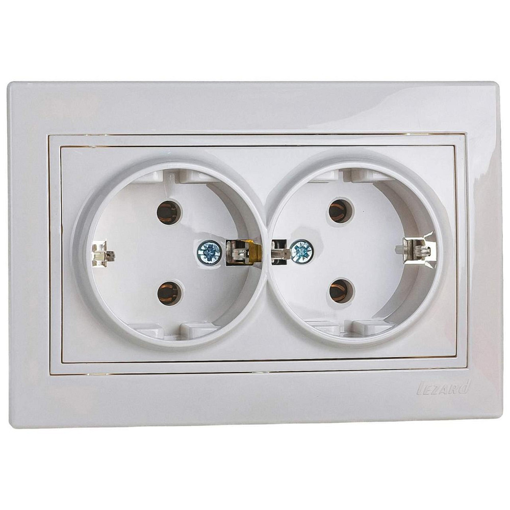 MIRA Розетка двойная с заземлением белый с белой вставкой Lezard Харьков - изображение 1