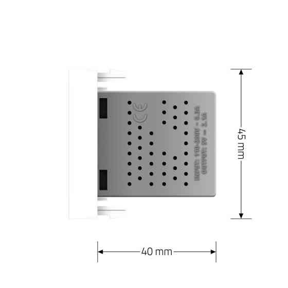 Подвійна розетка USB LIVOLO біла, з блоком живлення 2×USB-A 5V/2.1A, 2×10Вт, модуль (VL-FCUA-2WP) Коломыя