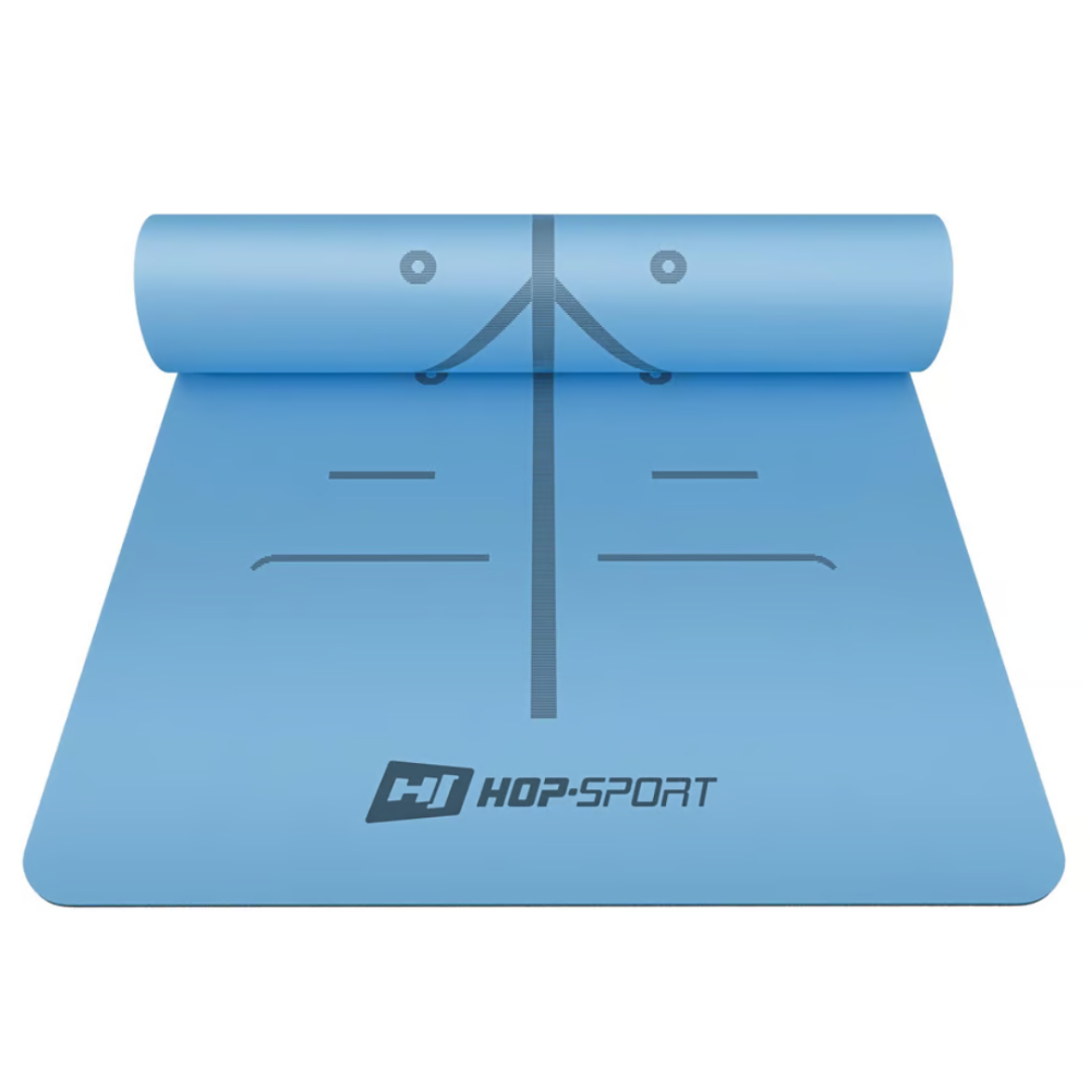 Йога-мат Hop-Sport PU 0,5см 183 x 68см HS-P005GM темно-синій Київ - фото 5