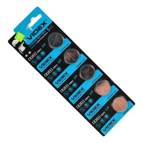 Батарейка таблетка CR2032 3В Videx літієва 5004LC L14 для годинників брелоків електроніки 5 шт Київ - фото 1