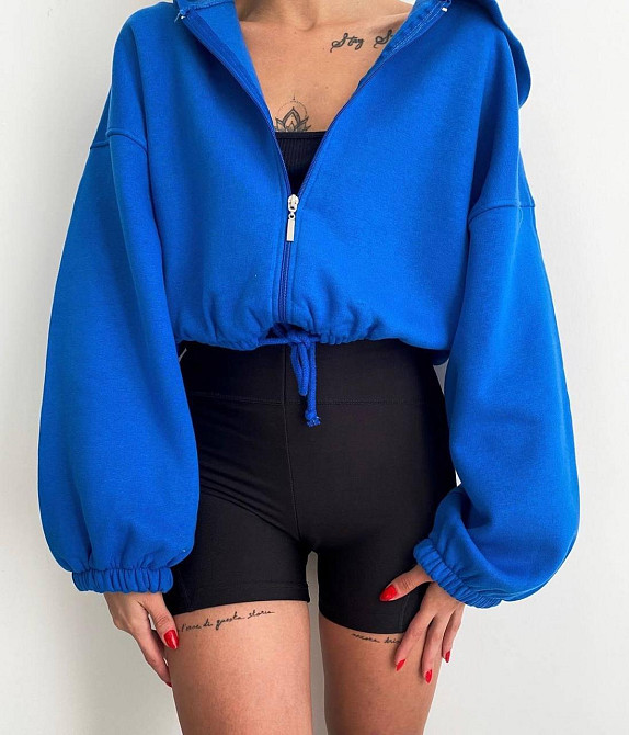 Женская утепленная оверсайз худи на молнии трехнитка на флисе Одесса - изображение 1