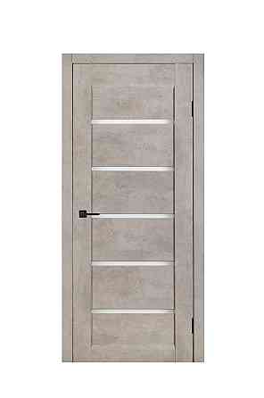 Дверь Реликт Лайн 30 Бетон + Сатиновое стекло 80*200 см Стильные светлые межкомнатные двери Киев