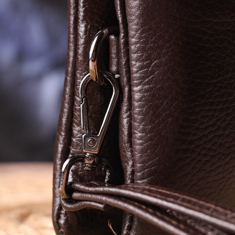 Красивый клатч для мужчин из натуральной зернистой кожи CANPELLINI 21553 Коричневый Киев - изображение 1