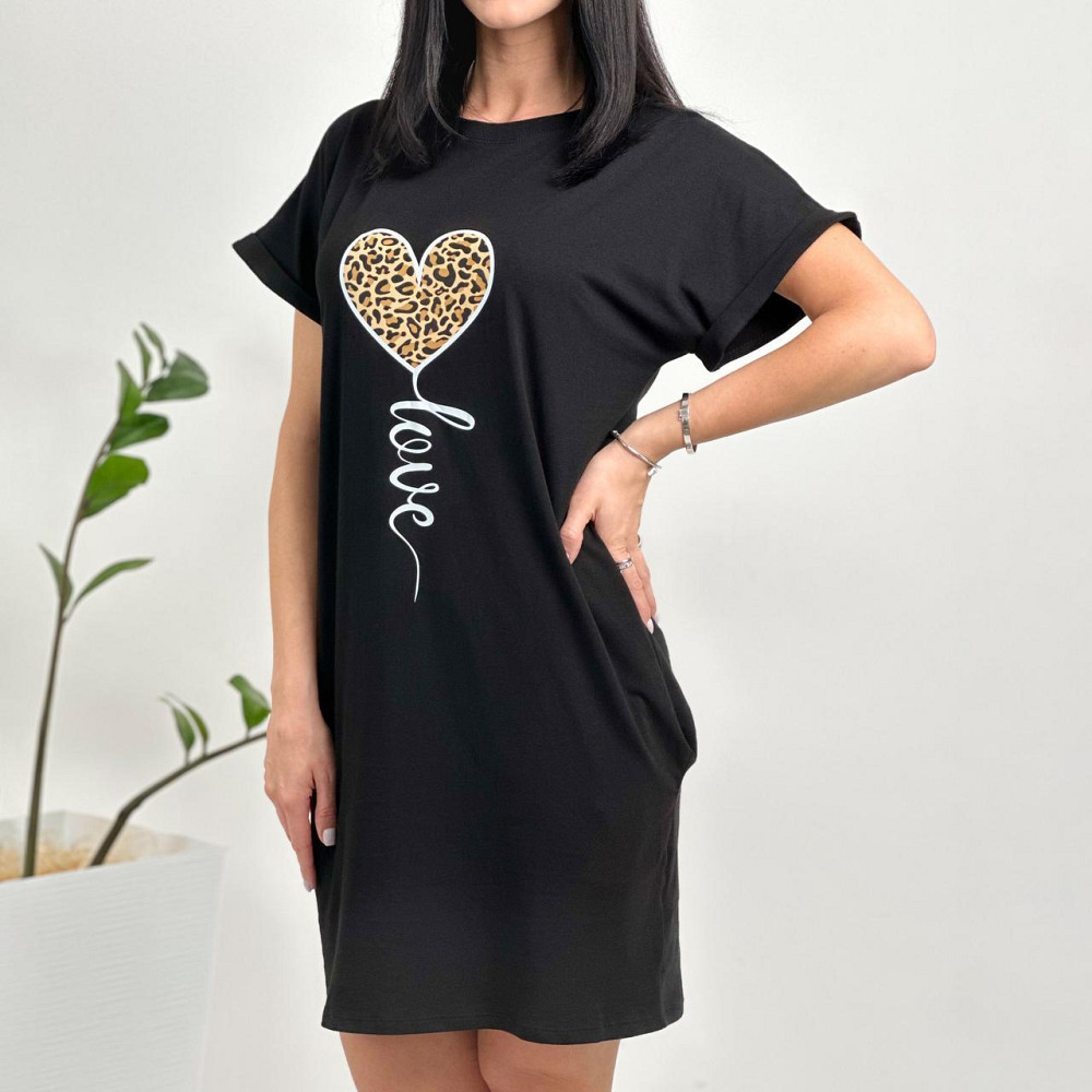 Жіноча сукня з малюнком "Passion" оптом | Норма і батал Чорний, 50-52 Київ - фото 2