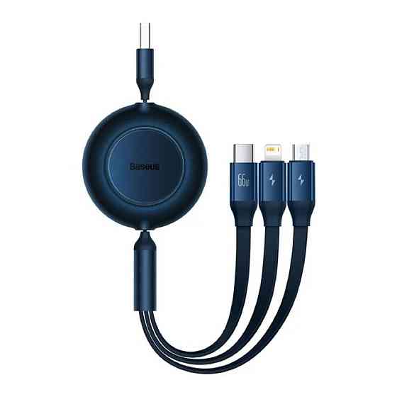 Кабель 3 в 1 USB / M+L+C Baseus Bright Mirror 2 Series выдвижной быстрая зарядка и передача данных 66W 1.1m Одесса