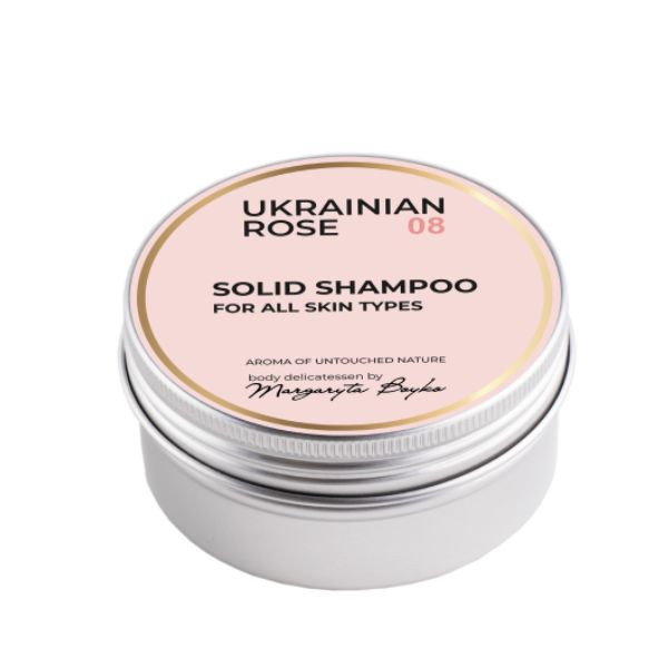 Твердий шампунь з рициновою олією для всіх типів волосся Ukrainian Rose 45 г Київ - фото 1