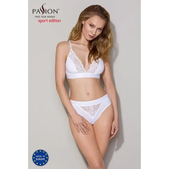 Трусики з широкою гумкою і мереживом Passion PS001 PANTIES S, white Львів