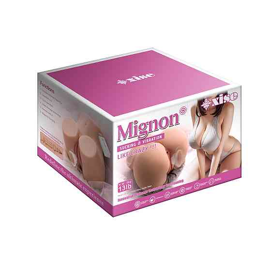Мастурбатор вагіна й анус "Mignon", функція вібрації та смоктання Sex Aura Київ