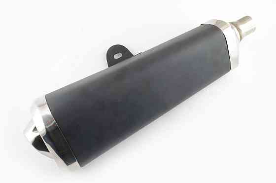 Глушитель (тюнинг) 400*10 см, креп. Ø78mm (три-овал, черный, конус, прямоток) Мукачево