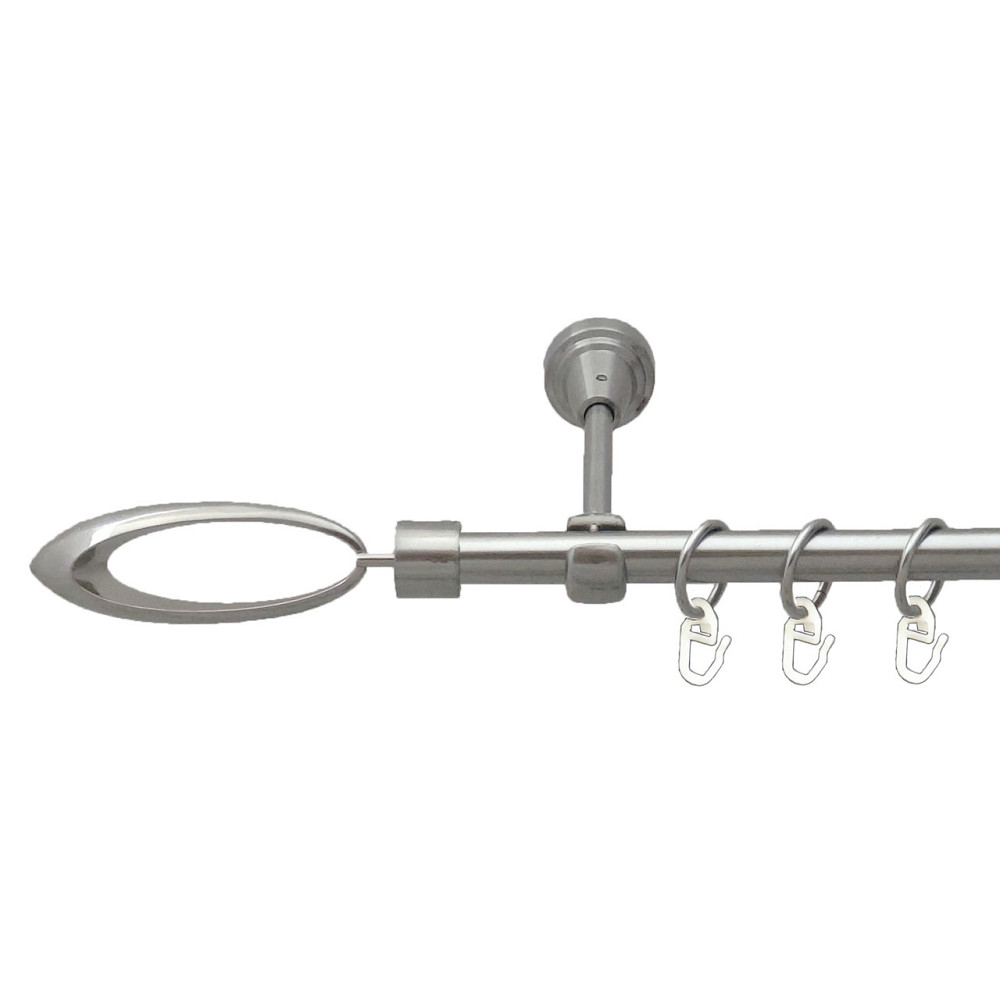 Карниз Orvit Венеція металевий однорядний відкритий Нержавіюча Сталь 16 мм 200 см (5503009) Львов - изображение 1