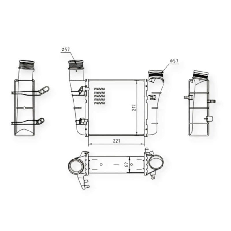 Радіатор Audi A4, A6 1.9-2.0D (00-09) інтеркулера Мукачево - фото 1