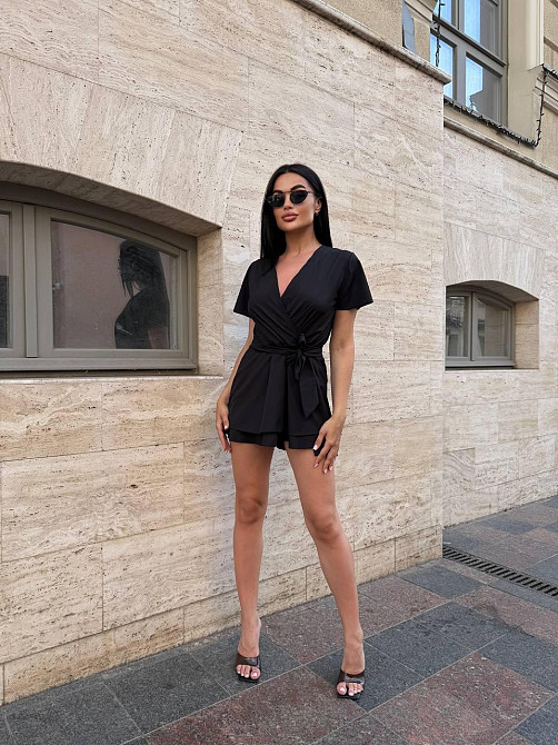 Женская романтическая вечерняя комбинезон-платье софт Черный, 48/52 Одесса - изображение 8