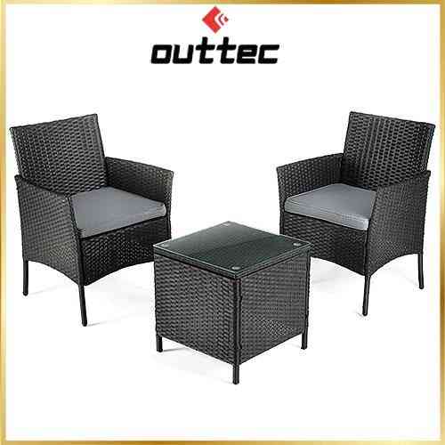 Набір меблів з ротанга LUXURY для саду, балкона, тераси та дачі, зручний комплект: стіл і два крісла Київ