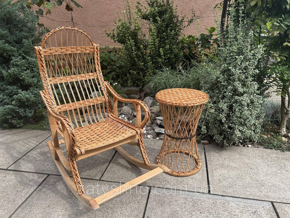 Меблі плетені з лози з гойдалкою та столом Київ - фото 10