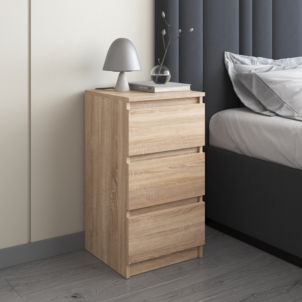 Приліжкова тумба VAYS R-30, 3 шухляди без ручок, ЛДСП 40×40×76 см - тумба в спальню Львів - фото 16