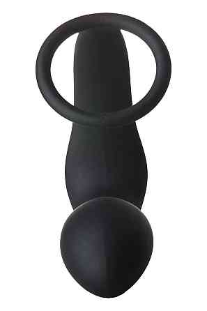 Анальная пробка с эррекционным кольцом FANTASSTIC VIBRATING ANAL PLUG WITH COCKRING BLACK Sex Aura Киев