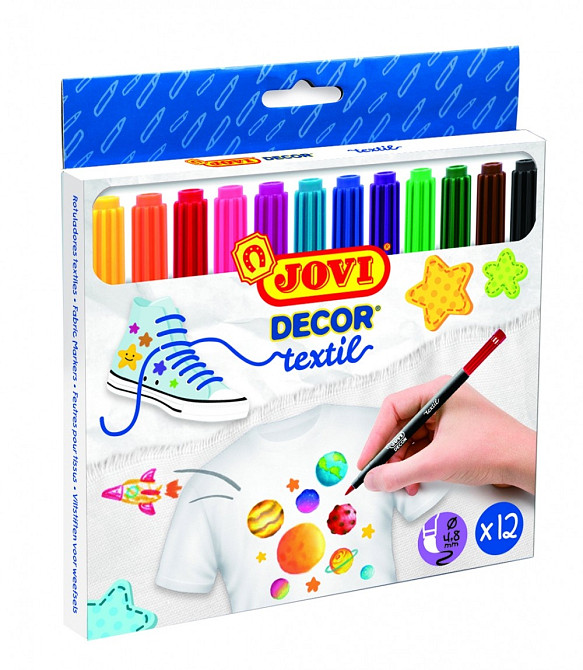Набір фломастерів по тканині Jovi 12 кольорів (1410) Киев - изображение 1