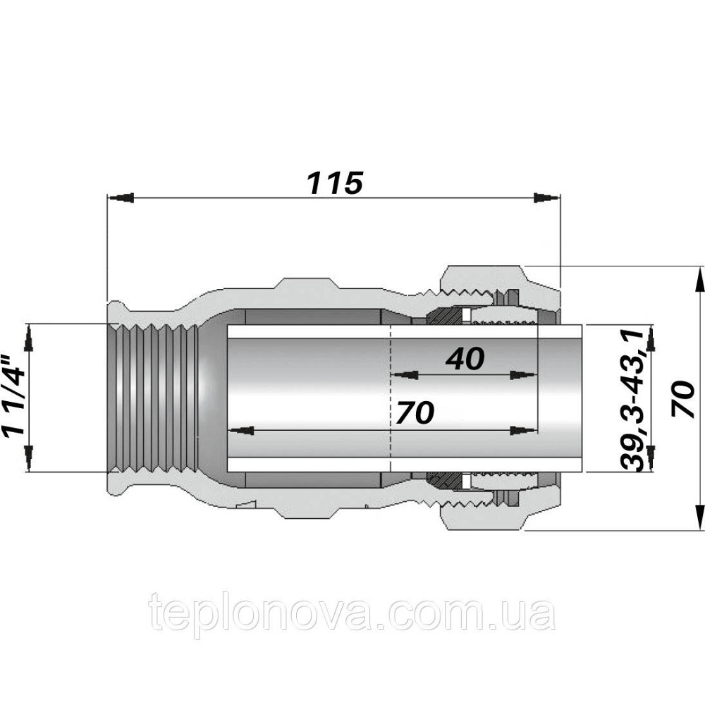 Соединение прямое зажимное с внутренней резьбой DN32(39,3-43,1 мм) х 1 1/4″ IK AGAflex Черновцы - изображение 3