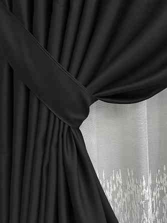 Комплект штор VR-Textil Bagema Rvs 150х270 2шт і Тюль 600х270 1895ш-1675т Чорний з білим 71-170/5 Київ