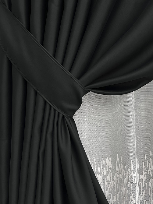 Комплект штор VR-Textil Bagema Rvs 150х270 2шт и Тюль 600х270 1895ш-1675т Черный с белым 71-170/5 Киев - изображение 4