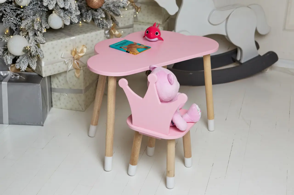 Дитячий столик Хмара (Рожевий) та стільчик Корона (Рожевий) Вінниця - фото 5
