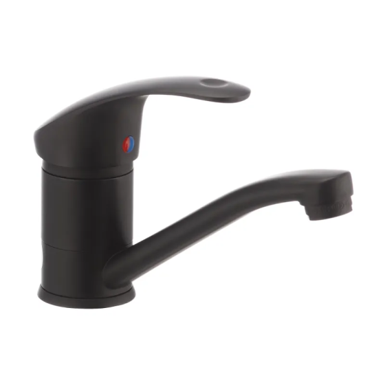 Черный смеситель для умывальника Haiba Mars 004 с изливом 15 см (HB0249) Харьков