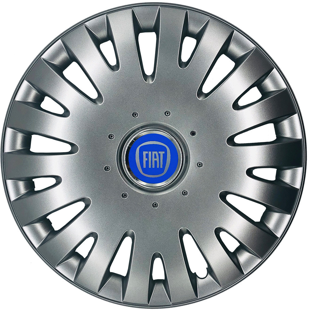 Автомобільні модельні ковпаки R13 Fiat (синій) 108 4шт, SJS, сріблясті Київ - фото 1