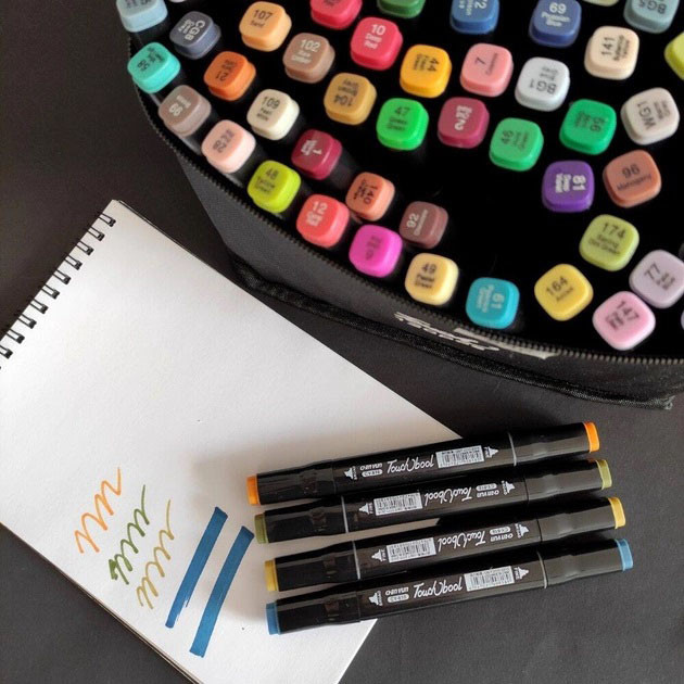 Маркеры с обеих сторон для рисования, Двухсторонние скетчмаркеры для рисования, Маркеры в черной сумке NH-32 Львов - изображение 8