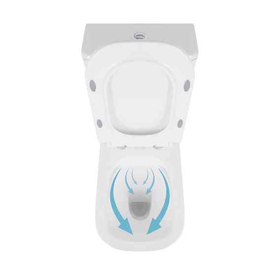 Унитаз-компакт Qtap Presto Quadro безободковый с сиденьем Soft-close QT24221215AW Киев