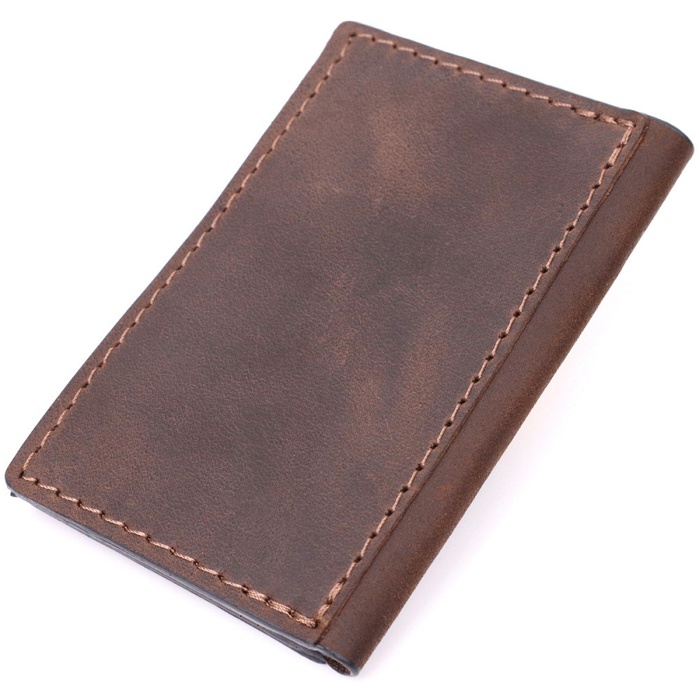 Практичний картхолдер з утримувачем для Apple AirTag з натуральної шкіри GRANDE PELLE 11606 Коричневий Київ - фото 9