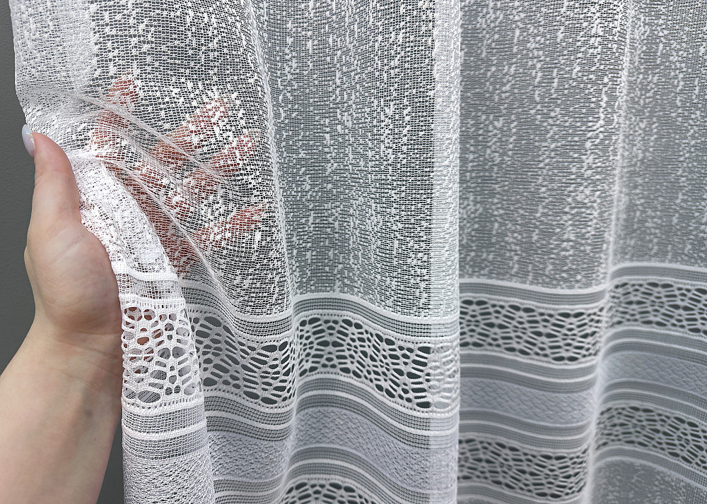 Тюль VR-Textil 1549т Bari Жаккард Белый 300х270 см (42-0461) Киев - изображение 4