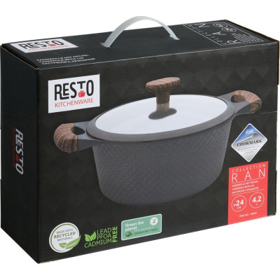 Кастрюля Resto Ran чорна 24 см 4,2 л (93903) Винница - изображение 7