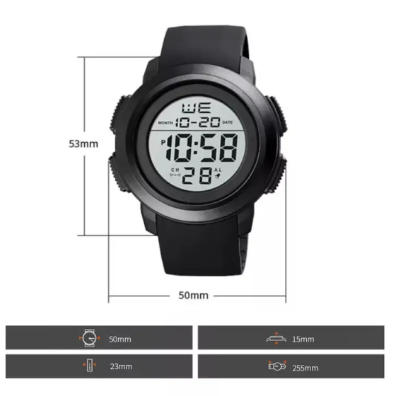 Спортивные мужские часы Skmei 1719 (Черные с белым) Винница