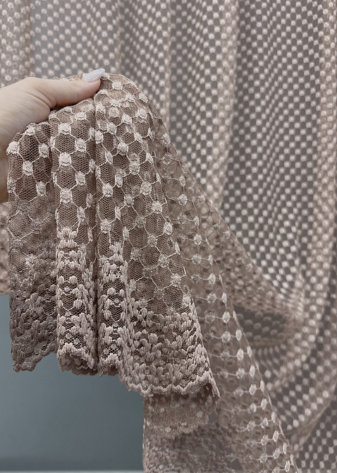 Тюль Гіпюр колір какао 1879т Київ - фото 3