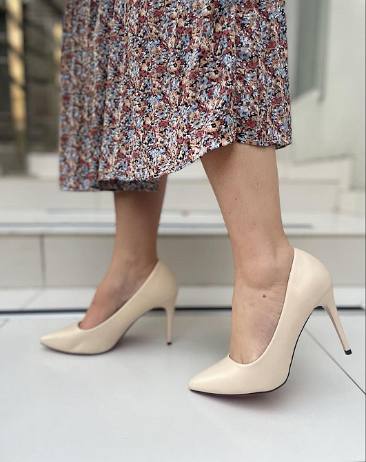 Loretta Туфлі жіночі LORETTA бежеві еко-шкіра каблук 10см 39р. (3735) Коломия - фото 2