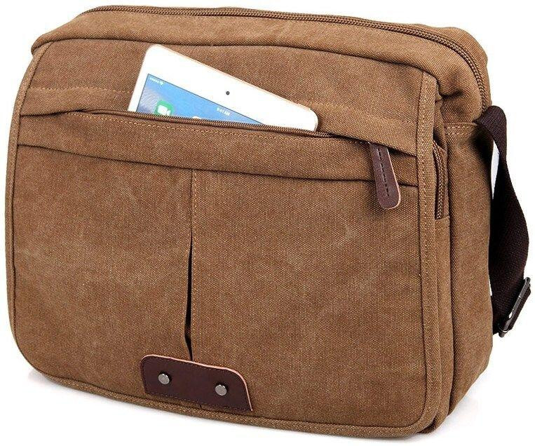 Сумка мужская Vintage 14445 текстильная Коричневая Киев - изображение 5