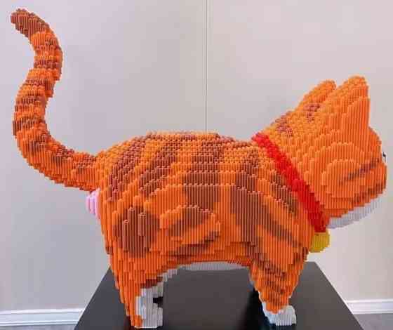 Дитячий конструктор Оранжевий КОТ 9890 блоків котик. Харків