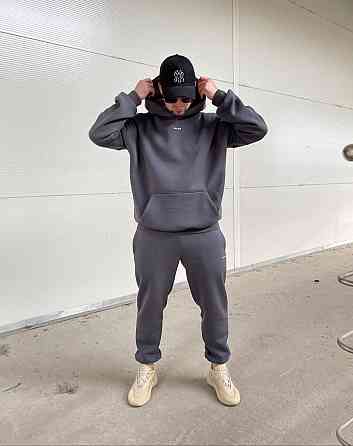 Стильний чоловічий теплий костюм-тринитка на флісі Графіт, 46/48 Одеса