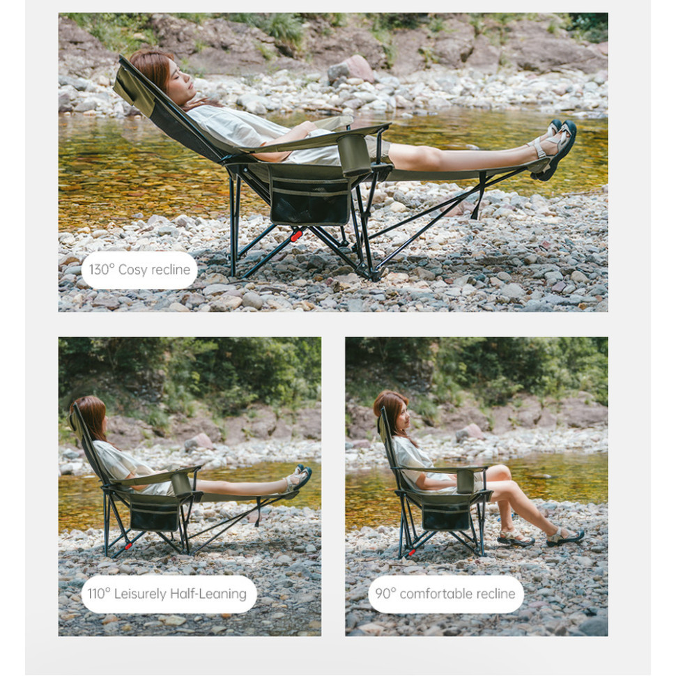 Крісло-шезлонг складане Naturehike CNK2550JJ023 Nightfall T05, сталь, оливкове Київ - фото 13