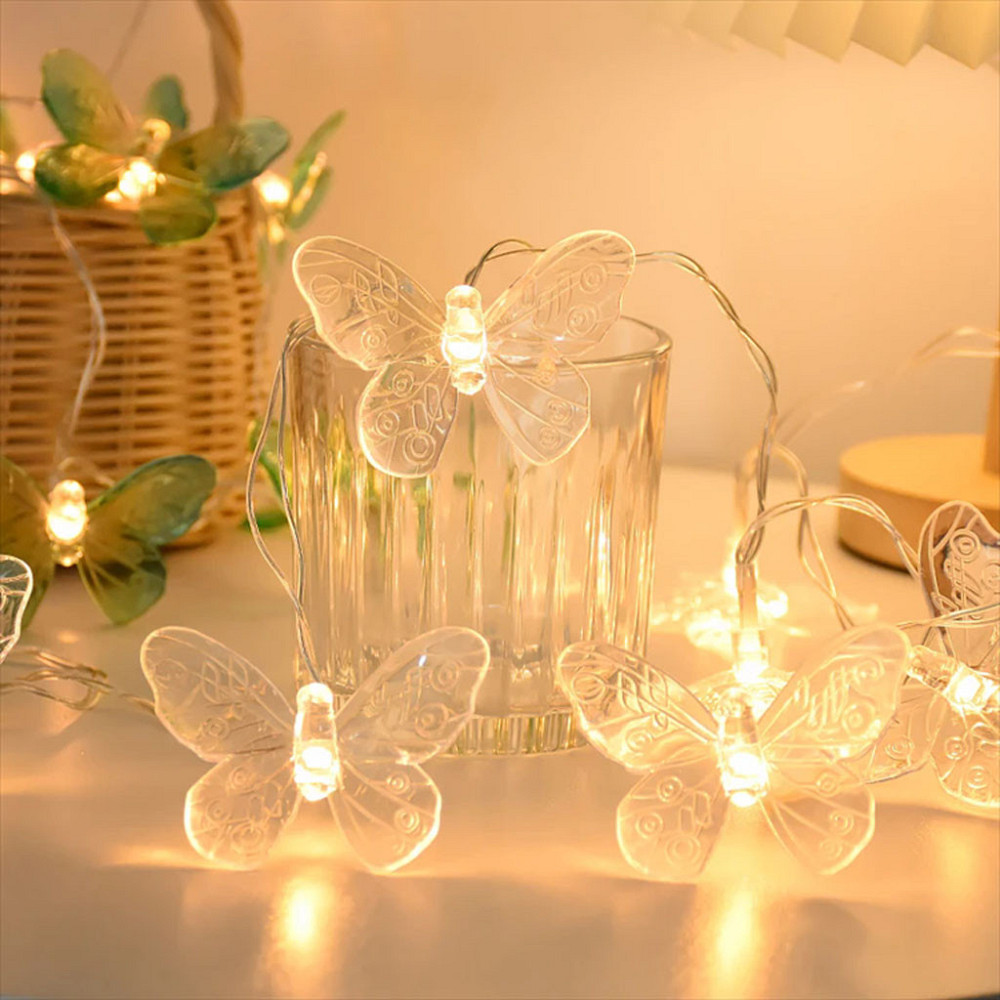 LED гірлянда нитка Метелики прозорі 3.5 м,від USB,Жовте світло SBR Київ - фото 5