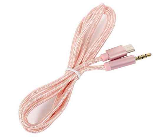 Кабель AUX Type-C - TRRS Audio M/M 1м Pink Вінниця