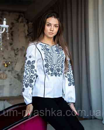 Жіноча вишиванка натуральна "Владана чорна" р.S-XXL Кривий Ріг
