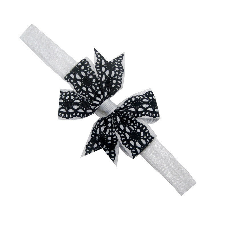 Дитяча пов'язка з мереживним принтом one size біло-чорний Київ - фото 1