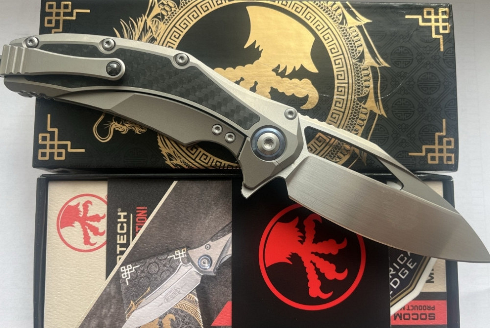 Ніж складний Microtech Matrix Carbon Fiber Titanium Hand Rubbed Satin M390 Харків - фото 6