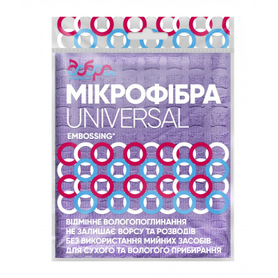 Салфетки для уборки Добра Господарочка из микрофибры с тиснением EMBOSSING 1 шт. (4820086522045) Винница - изображение 1