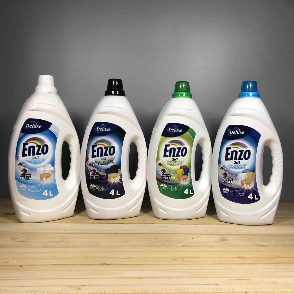 Гель для прання Enzo 2в1 Deluxe 4 л — White, Black, Color, Universal, 100 прань Київ - фото 1